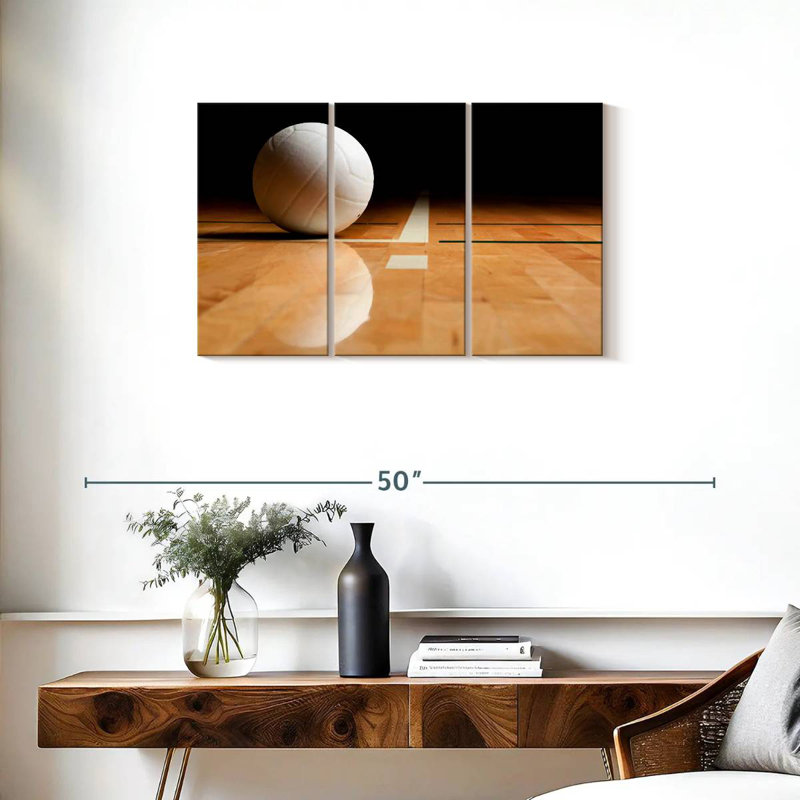 Sireci White Volleyball Reflection, 20" H x 33" W