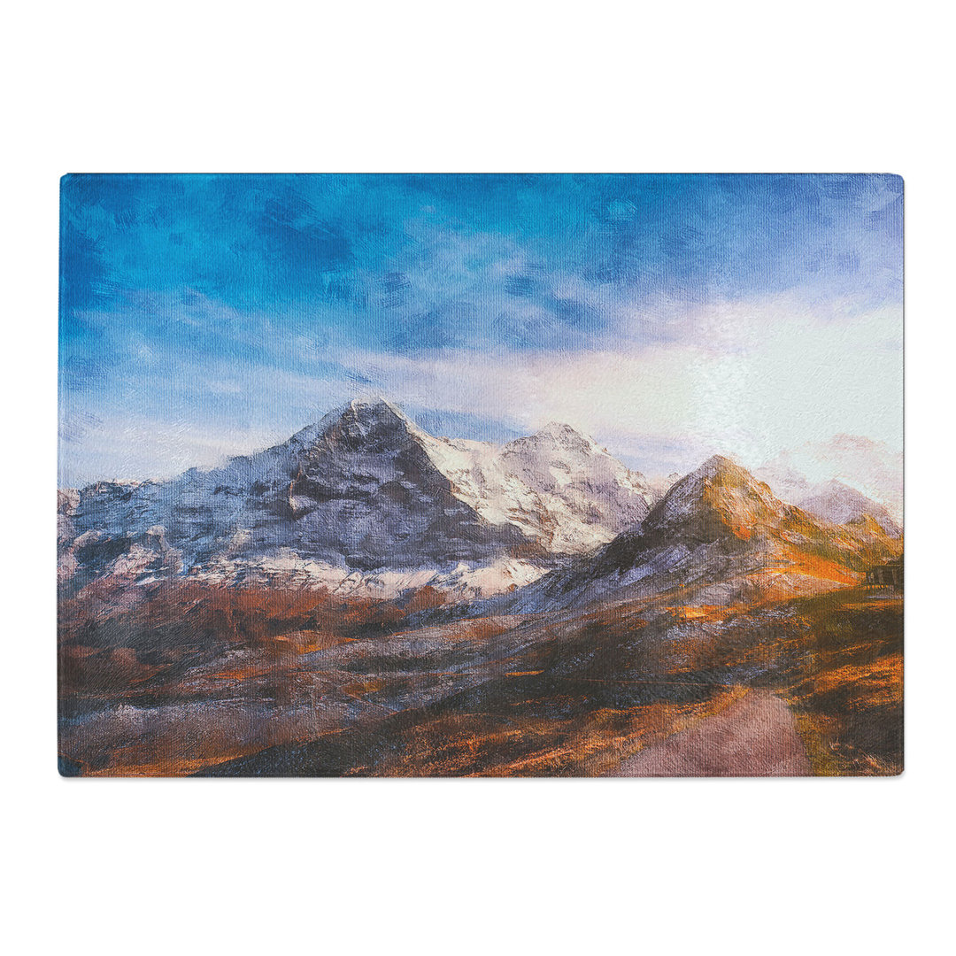Tempered Glass Mountains in Switzerland Chopping Board