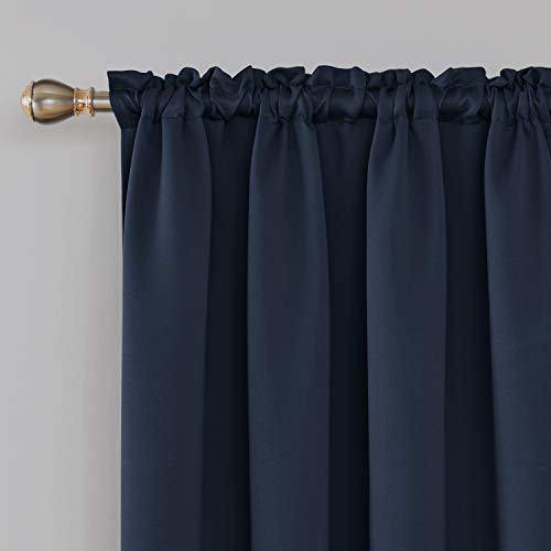 Room Darkening Curtain Pair, 52" W x 54" L, Navy Blue