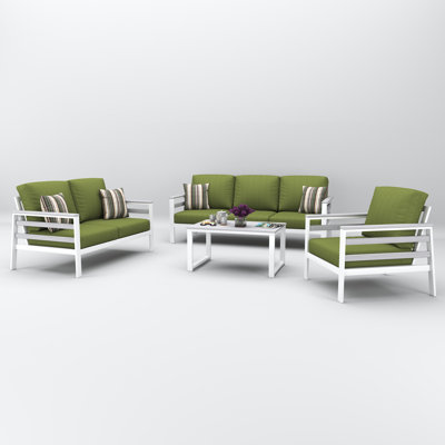 Townsend 4 Person Seating Group With Sunbrella Cushions by Birch Lane
