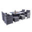 Aisma 8 - Person Wicker Patio Dining Set with Square Table , Cushions Included