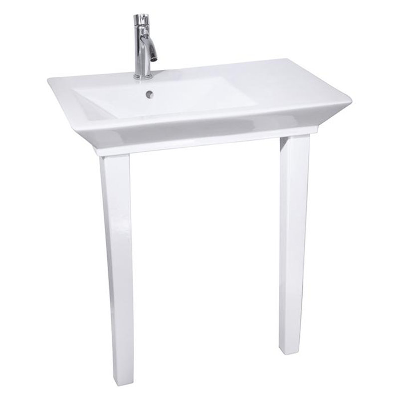 Barclay 19.38'' White Fireclay Rectangular Bathroom Sink with Overflow