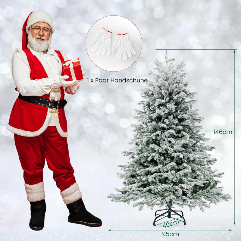 Lighted Artificial Pine Christmas Tree, 146cm H