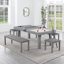 Ensemble de salle à manger pour salle de billard intérieur / extérieur 6 places avec accessoires, structure en ciment-72540438