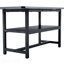 71 po x 35,4 po, table de salle à manger en bois texturé noir, planches de rangement 43,3 po x 19,7 po-961052206