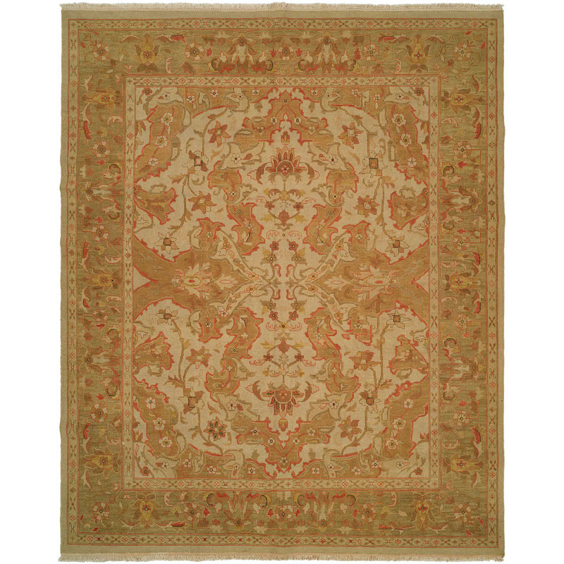 Wool Oriental Area Rug in Beige, Runner 2'6" x 10'