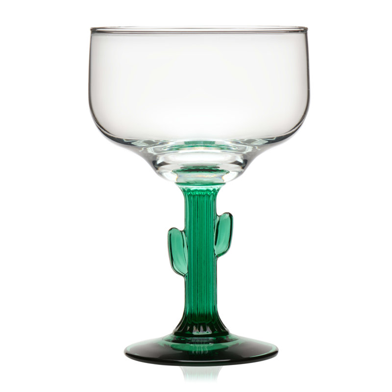 Libbey Green Stem Cactus Margarita Glasses, Set of 4