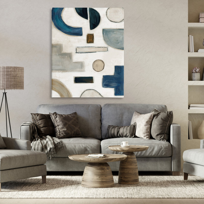 Art mural neutre sur toile par Emma Peal, H 48 po x l 36 po
