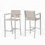 Tabourets 29,50 "avec structure en aluminium antirouille argenté, ensemble de 2