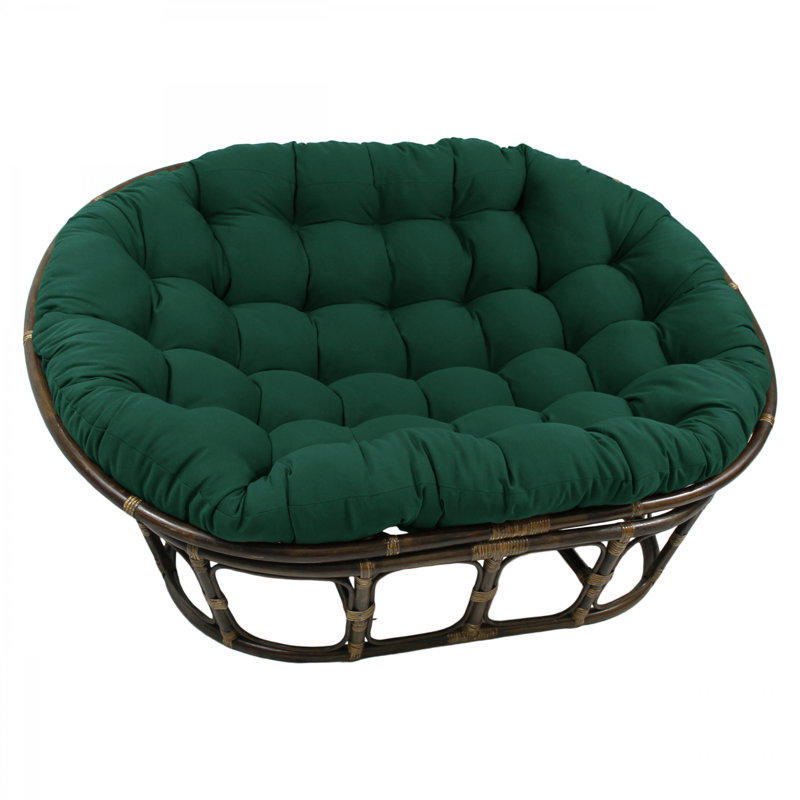 Bocanegra 63" Wide Tufted Papasan Chair, Velours vert forêt
