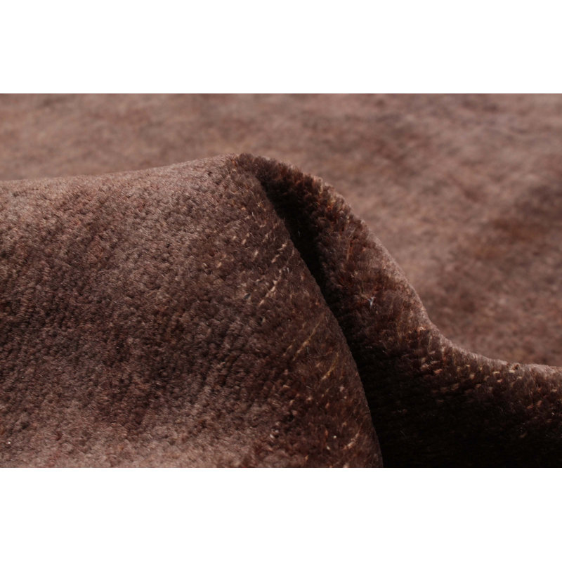 Tapis taupe unique noué à la main 5 pi 11 po x 8 pi 10 po