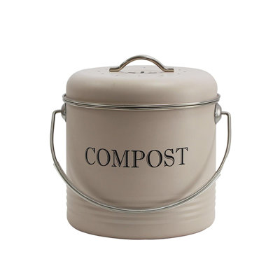  Kitchen Compost Bin, 1 Gallon Indoor Compost Bucket For Kitchen Countertop With Lid, Good For Food Scraps Composting One-piece For Leak Proof - Includes 1 Charcoal Filter
