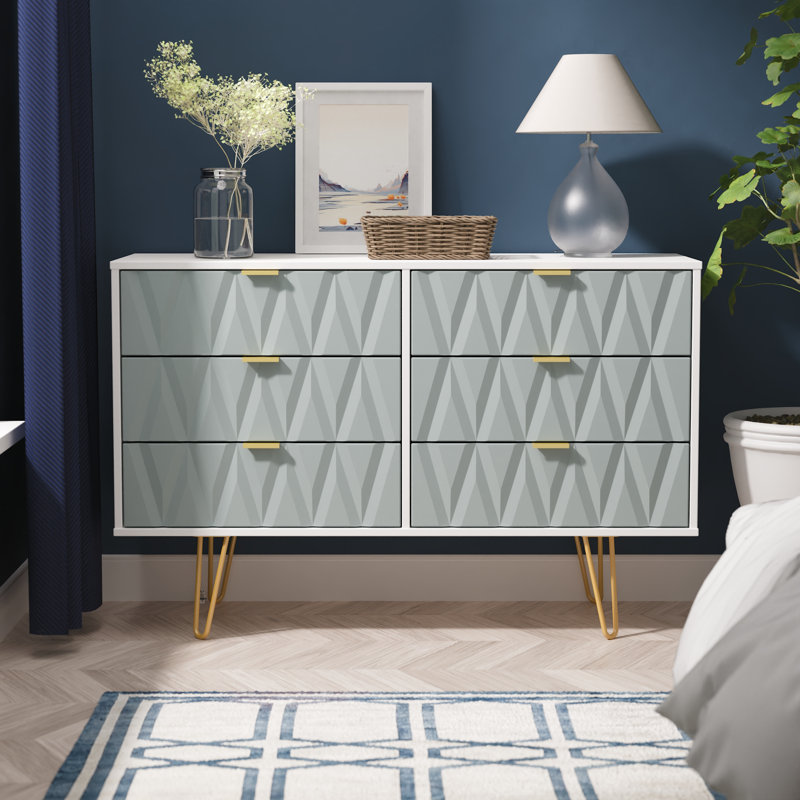 Baturhan 6 Drawer Wide Chest (Ready Assembled), Duck/White