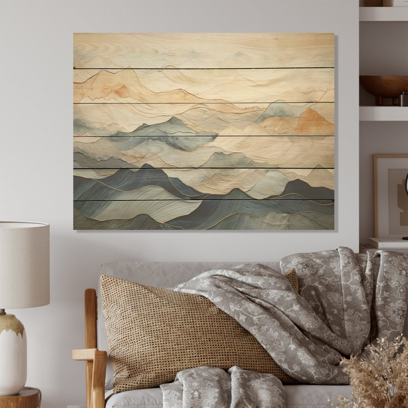 Majestic Mountain Peaks - montagnes, art sur bois de pin naturel, H 24 po x l 32 po
