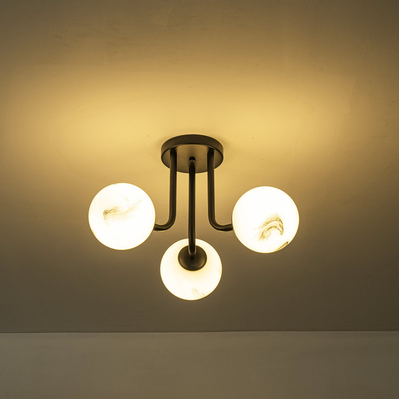 Elio 3-Light Modern Semi-Flush Mount Ceiling Light
