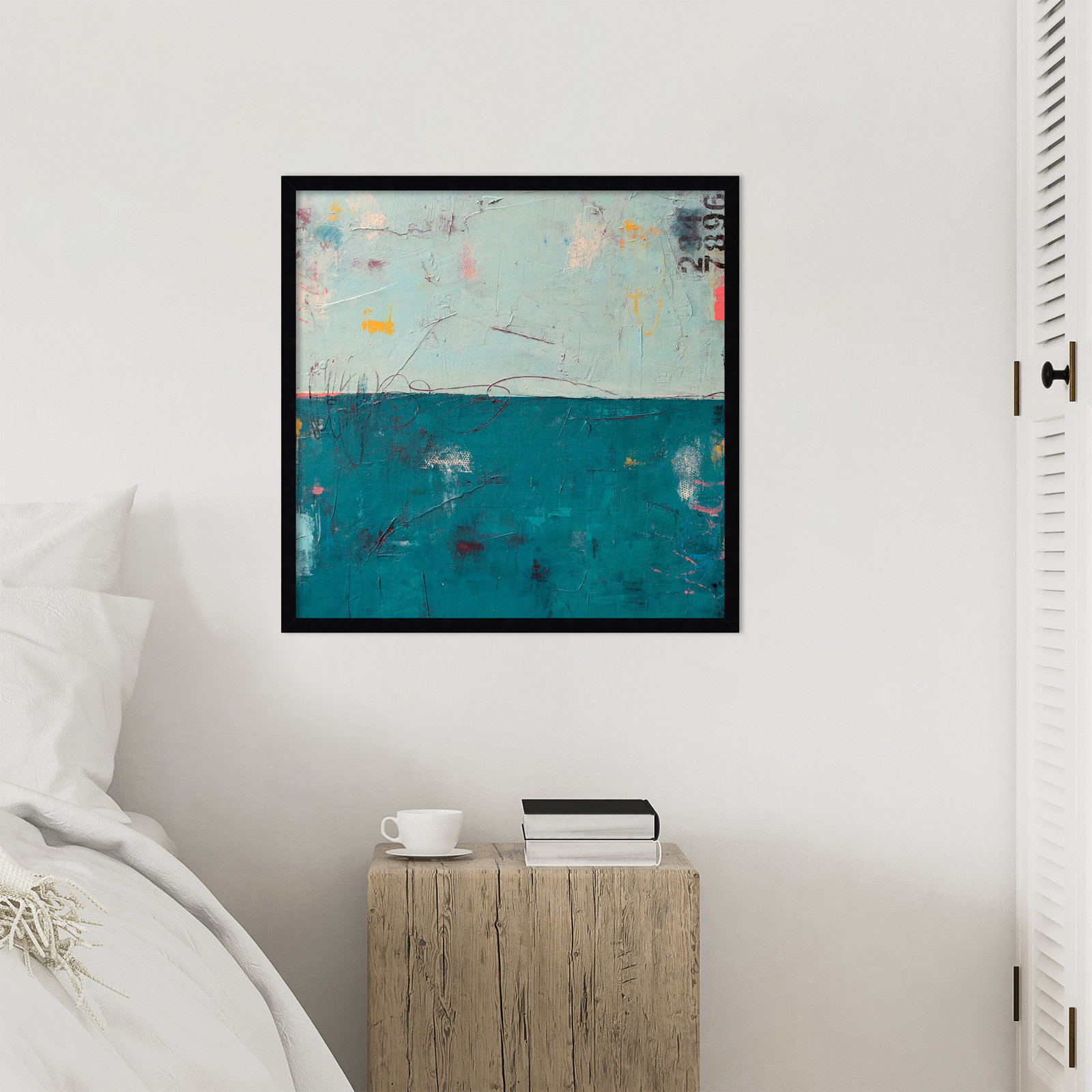 Blue Bay Hideaway Print by Erin Ashley, 25" H x 26" W, Black