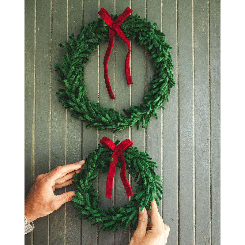 Artisan Felted Wool Wreath, Large: 11" Diameter