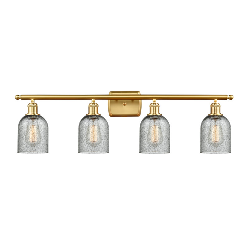 Éclairage de salle de bain à intensité variable 4 lumières Vella, Ampoule DEL 6 watts Vinage, Anthracite, Or satiné