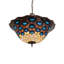 Luminaire suspendu inversé en plumes de paon de 28 po de largeur Tiffany