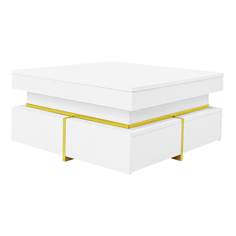 Coffee Table with Storage, White