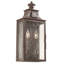 Lanterne murale d'extérieur en verre grainé à 2 ampoules Newton Bronze-24122571-24122569