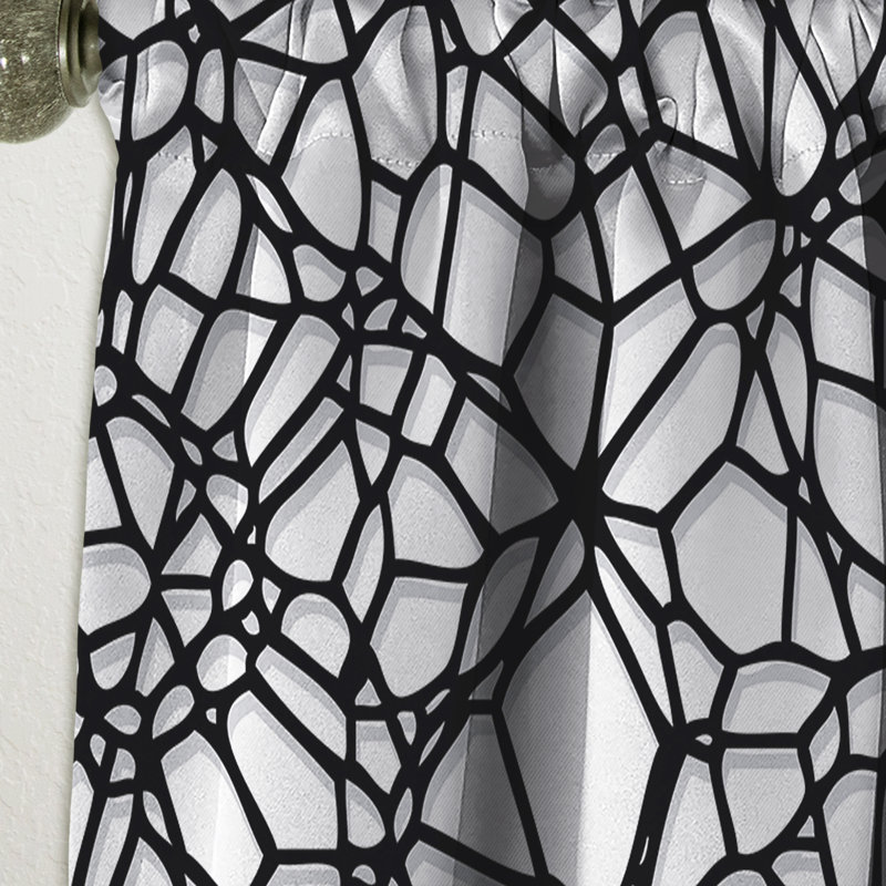 Motif mosaïque abstrait - Rideau simple occultant moderne abstrait, L 52 po x L 90 po