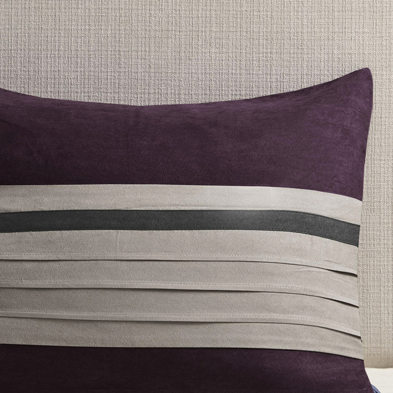 Édredon 7 pièces en faux suède - très grand, mauve, et suède mauve très doux, lavable à la machine