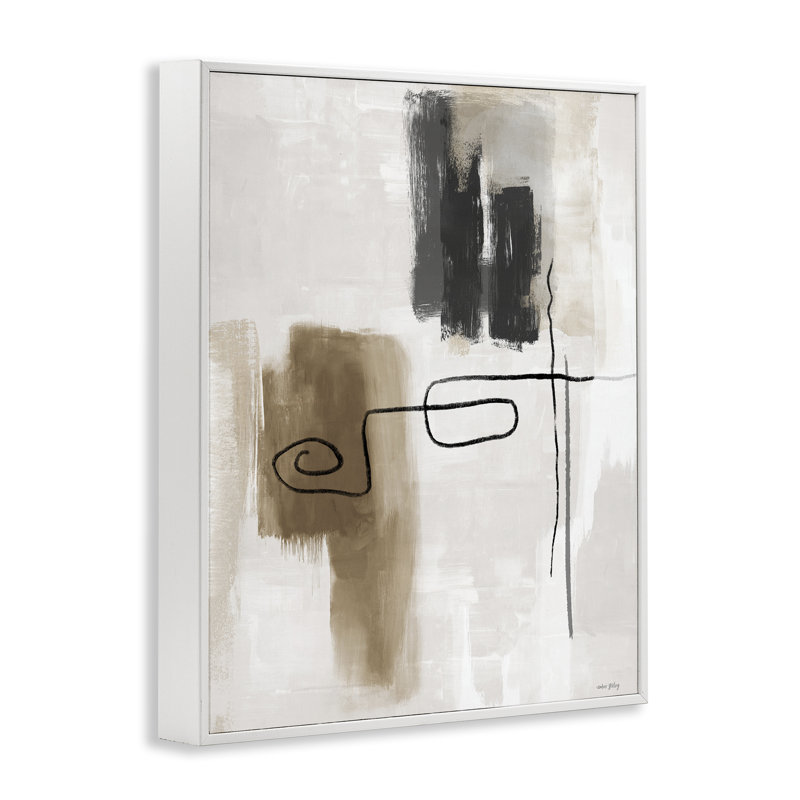 Giclée encadrée fluide et brun clair, design par Amber Sterling, H 14 po x l 11 po