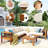 4-Piece Outdoor Acacia Wood Sofa Set Conversation Set-1884434520-1884434501