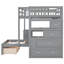 Space Full Over Twin Bunk Bed In Grey With Desk And Multiple Storage Compartments Comfortable Convenient Options