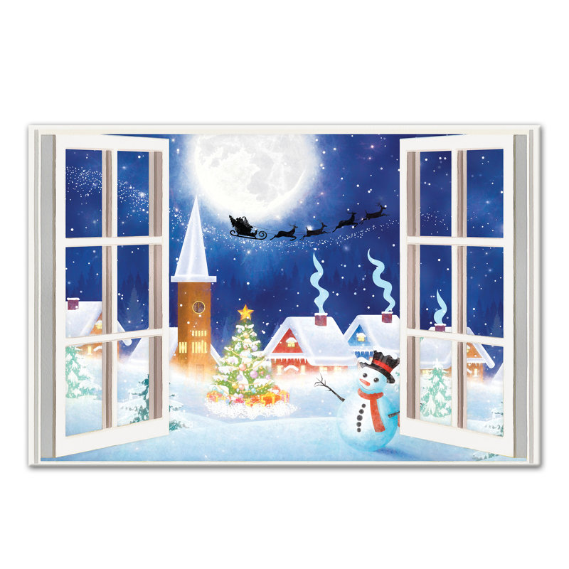 Art sur toile pour fenêtre magique christmas Brady, H 32 po x l 48 po x P 1,25 po