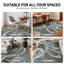 Tapis bleu / gris / blanc en polypropylène à poils longs Farmerville-2000313618