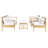 Ensemble de conversation à chaises multiples en rotin 4 pièces avec coussins Cabbar-844037664