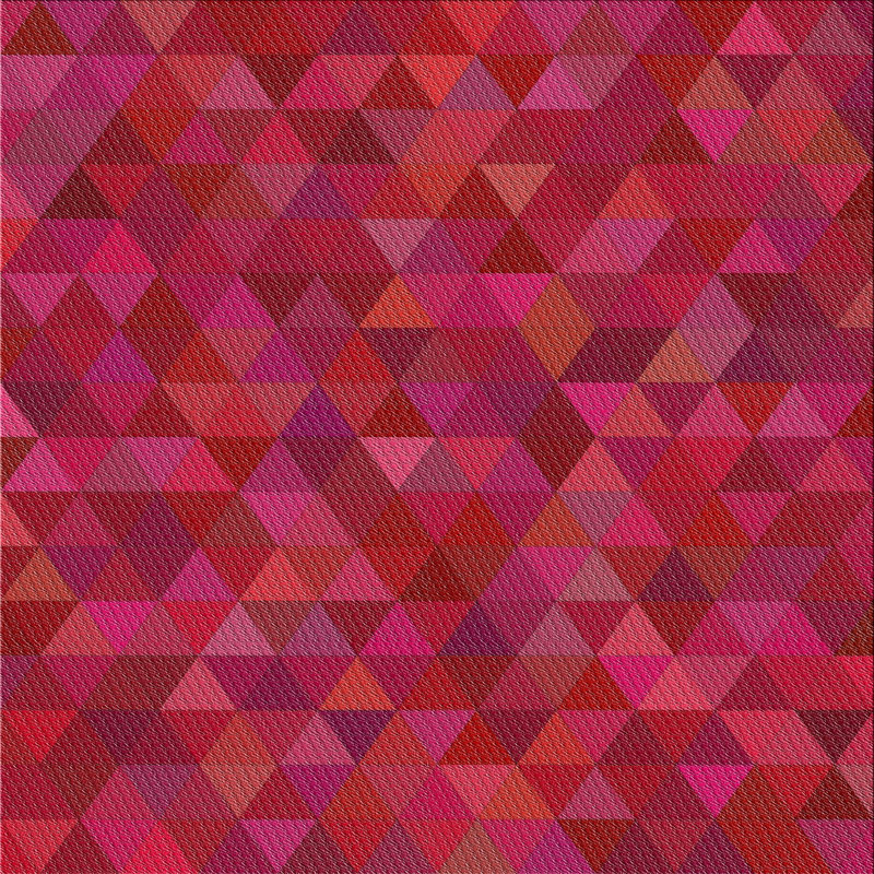 Tapis rouge/rose tissé à la machine, Carré 5 pi