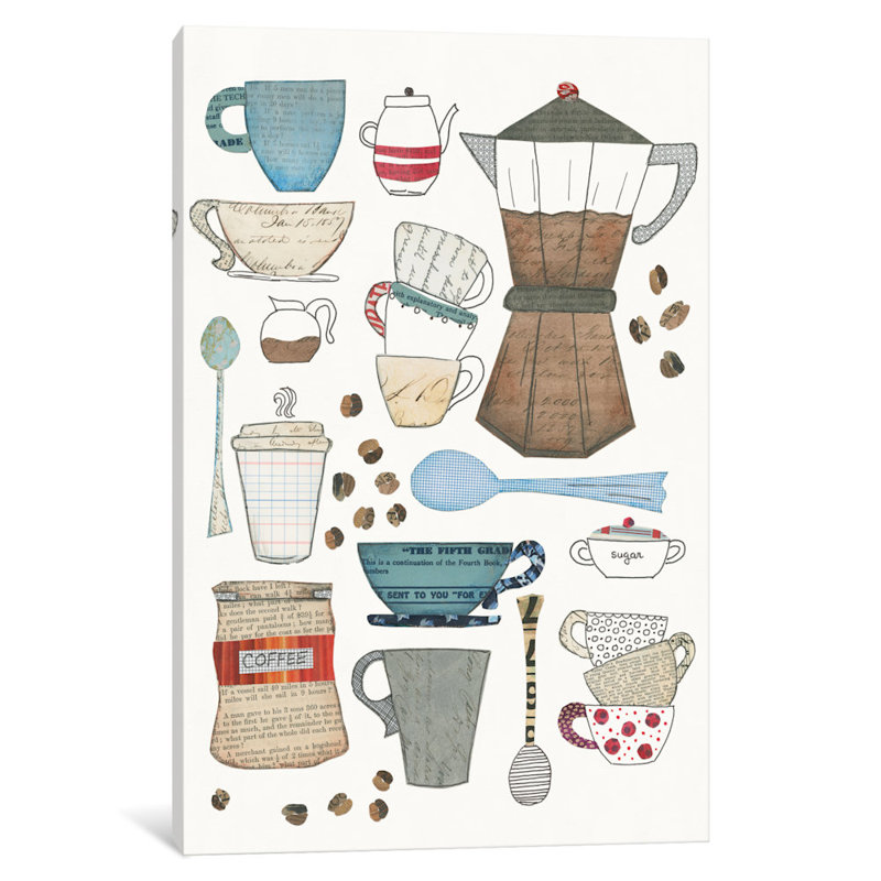 «Coffee Chart I», impression sur toile, H 26 po x l 18 po x P 1,5 po, Pas de tapis, Toile tendue