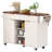 Fluted Kitchen Island With Drop Leaf, Power Outlet, Adjustable Shelves, 2 Doors And 2 Drawers-121163790