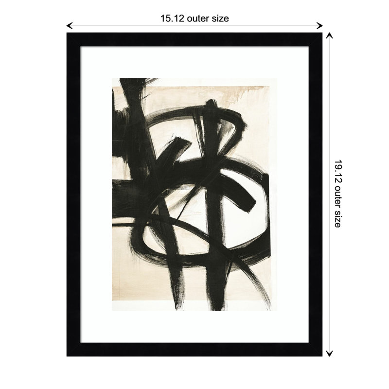 Graphical Shapes 7 by Design Fabrikken, 19.12" H x 15.12" W x 0.88" D, Black Framed Paper