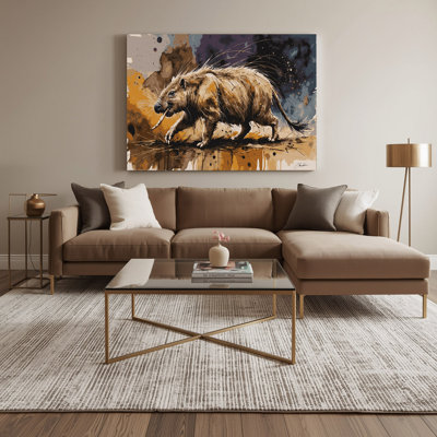 Faune, art mural sur toile gris Aardvark