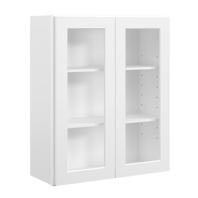Meuble mural standard HOMEIBRO Cozy Design, 30 po L x 12 po P x 36 po H, en contreplaqué blanc Shaker, sans vitre, prêt à assembler.
