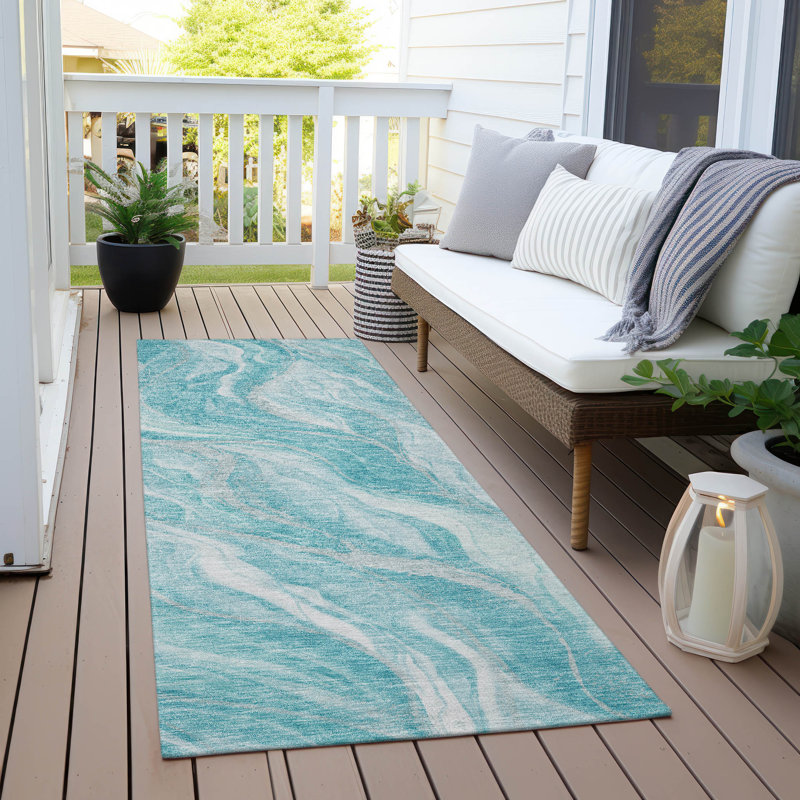 Karsyn Washable Abstract Indoor / Outdoor Rug, Runner 2'3" x 7'6"
