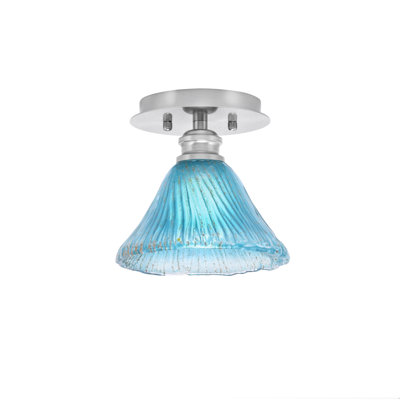 Plafonnier semi-encastré avec verre cristal sarcelle 7 po Edge
