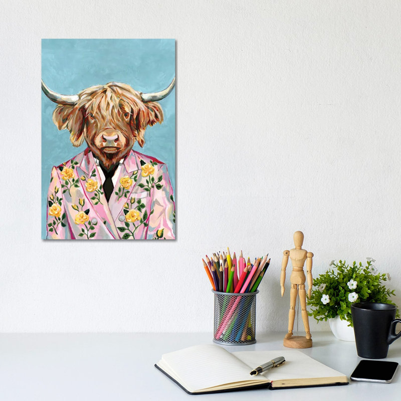 « Vache » par Heather Perry-impression, Pas de tapis, Toile tendue, H 12 po x l 8 po x P 0,75 po