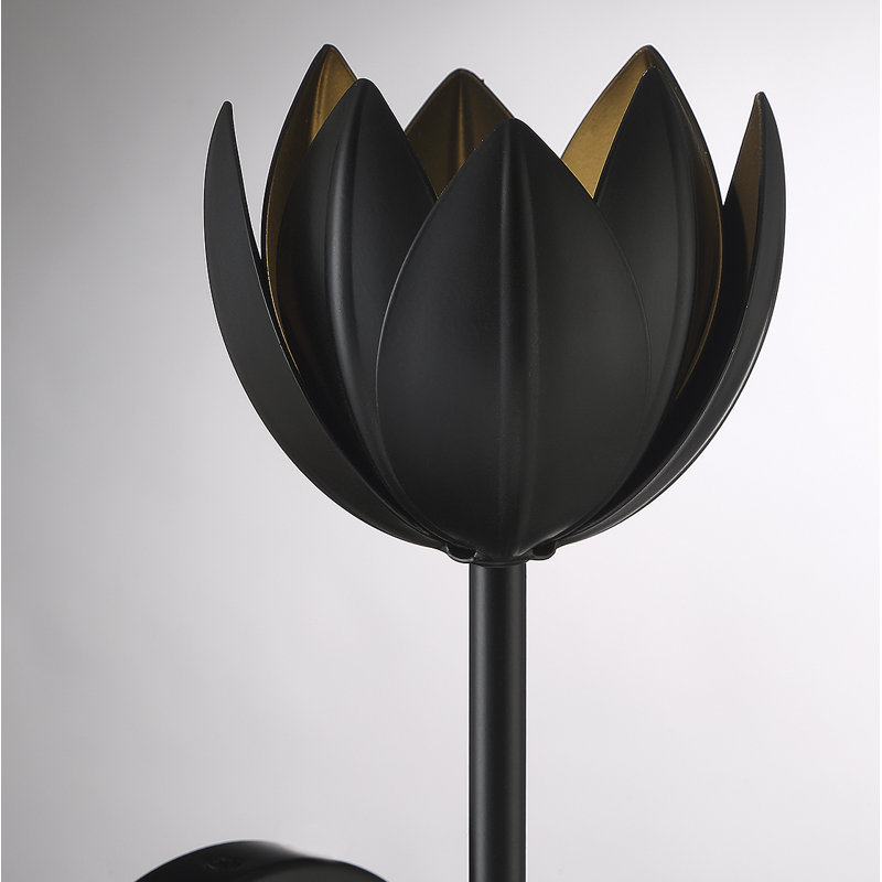 Applique à bras à intensité variable à 1 lumière DEL noire Dario, Noir