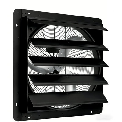 Ventilateur à obturateur automatique 24 ", 3500 pi3 / min - Ventilateur en aluminium à faible bruit et à grande vitesse pour ventilation de grenier, refroidissement de garage et ventilateur de serre