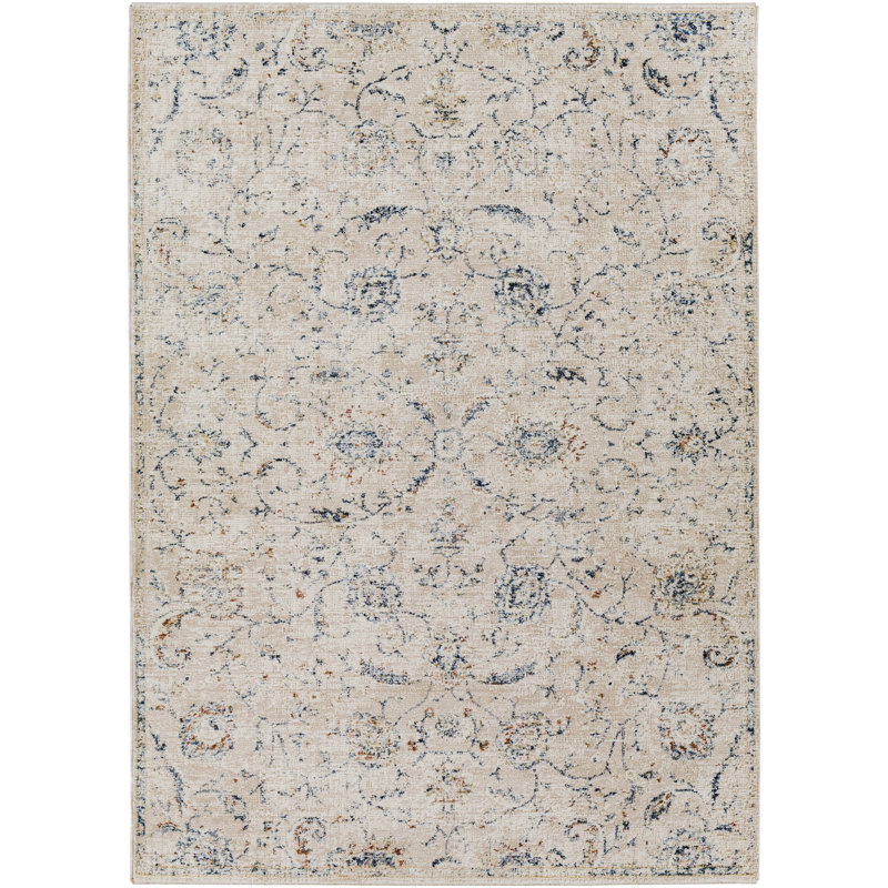 Tapis ivoire / bleu Ledger, Rectangle de 2 pi x 3 pi