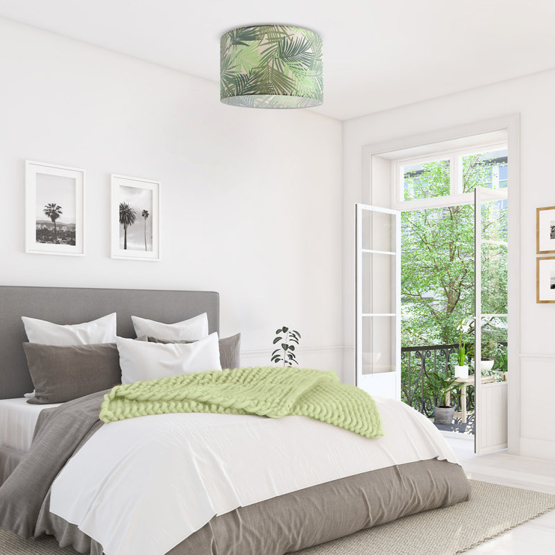 Pungoteague Fabric Flush Ceiling Light, 29.5cm H x 45.5cm W x 45.5cm D