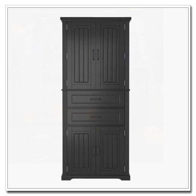 Bathroom Storage Cabinet with` 2 Drawers with Slide Rails, Adjustable Shelf for Kitchen/Bathroom/Dining Room/Living Room