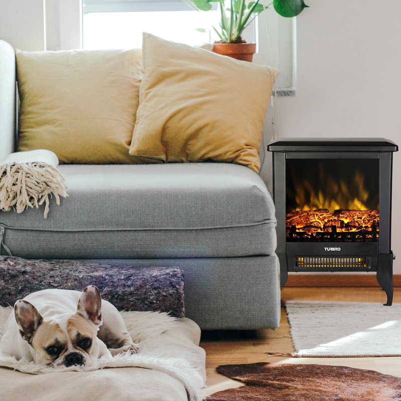 TURBRO 18" Compact Electric Fireplace Stove with Realistic Flame, CSA Certified, Overheating Safety Protection, 1400W