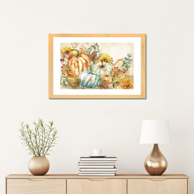 «Watercolor Harvest Pumpkin paysage» par Tre Sorelle Studios - reproduction d'art