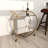 Metal Rolling Round 2 Mirrored Shelf Bar Cart with Top Handle-65056100